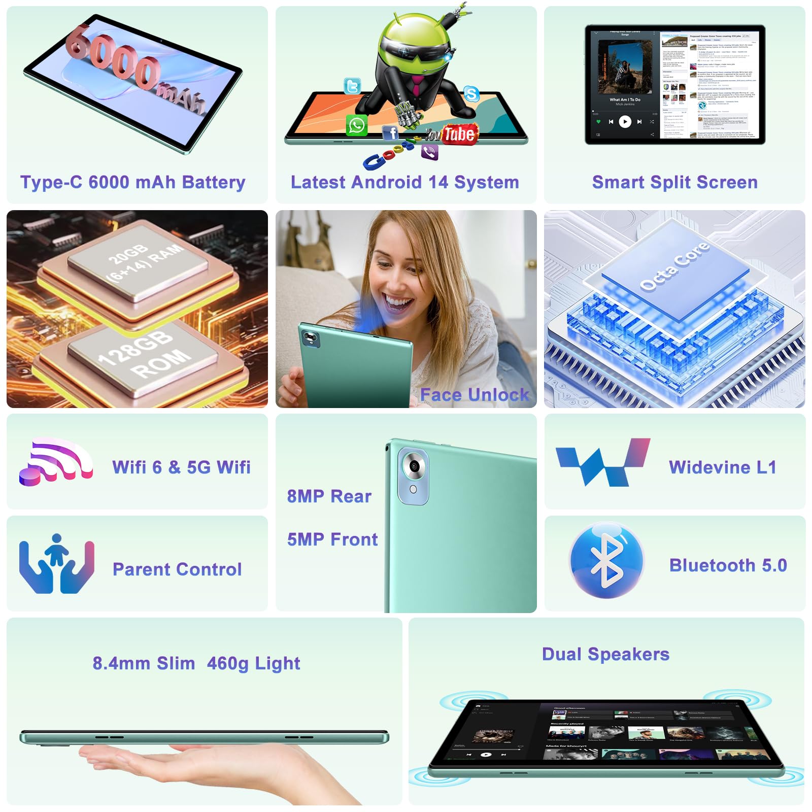 Android14 タブレット キーボード付き 12GB+64GB+1TB拡張 Android14 タブレット 付属品完備 14GB+128GB+1TB拡張 Amazon.co